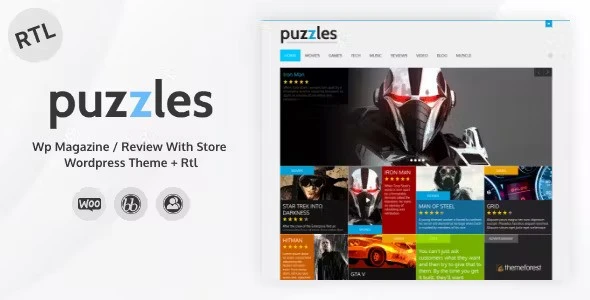Puzzles  WP Magazine  Review with Store WordPress Theme + RTL